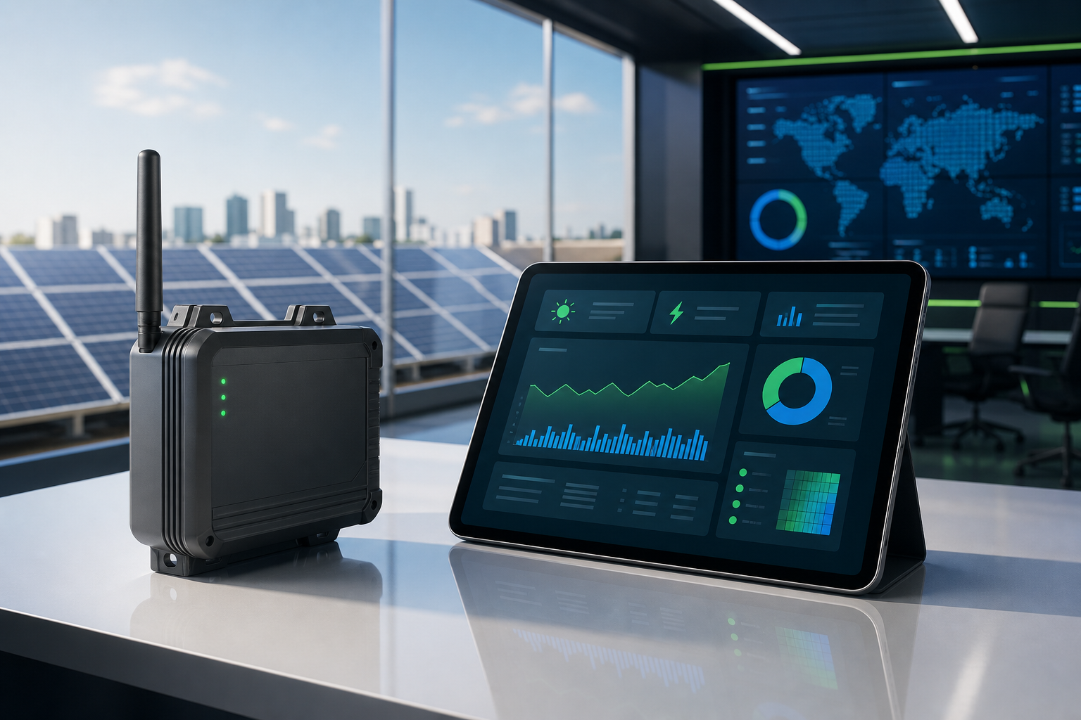 SolarX telemetry gateway with solar dashboard and solar plant